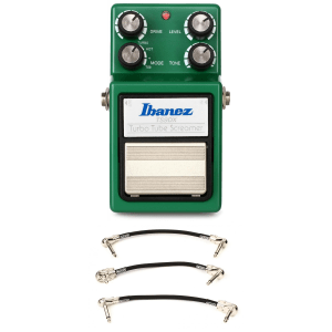 Ibanez TS9DX Turbo Tube Screamer Overdrive Pedal with Patch Cables