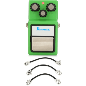 Ibanez TS9 Tube Screamer Overdrive Pedal with 3 Patch Cables