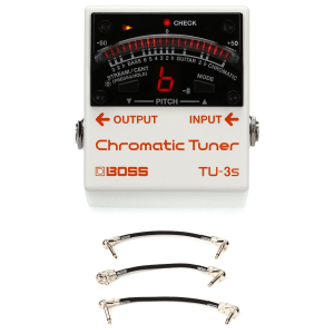 Boss TU-3S Chromatic Tuner with Patch Cables
