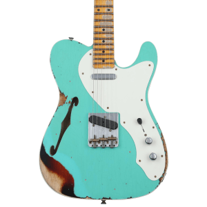 Fender Custom Shop Limited-edition '50s Telecaster Thinline Heavy Relic - Aged Surf Green over 3-color Sunburst
