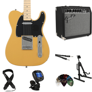 Squier Affinity Series Telecaster and Fender Frontman 20G Essentials Bundle - Butterscotch Blonde