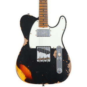 Fender Custom Shop Limited-edition Red Hot Cunife Telecaster Heavy Relic Electric Guitar - Aged Black Over Chocolate 3-color Sunburst