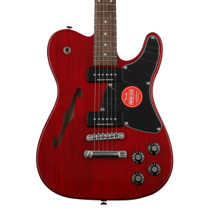 Fender Jim Adkins JA-90 Telecaster Thinline Semi-hollowbody Electric Guitar - Crimson Transparent with Indian Laurel Fingerboard