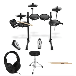 Alesis Turbo Mesh Electronic Drum Set Essentials & Headphones Bundle