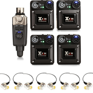 Xvive U4R4 Wireless In-Ear Monitoring System with 4 Receivers and T9 Earphones