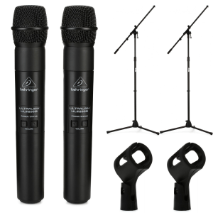 Behringer Ultralink ULM202USB Wireless USB Dual Microphone System with Stands and Clips