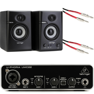 Behringer U-Phoria UMC22 USB Audio Interface and Speaker Bundle