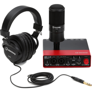 Steinberg UR22C Recording Pack with USB 3.1 Audio Interface, Condenser Microphone, and Headphones - Red