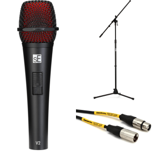 sE Electronics V2 Switch Cardioid Dynamic Handheld Microphone with Stand and Cable
