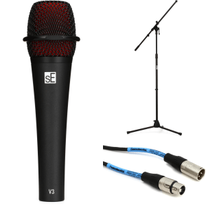 sE Electronics V3 Handheld Dynamic Microphone Bundle with Stand and Cable