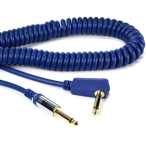 Vox VCC090BL VCC Vintage Straight to Right Angle Coiled Cable - 29.5 foot Blue