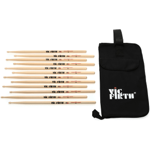 Vic Firth American Classic Drumsticks 6-pack - 5A - Wood Tip - with Free Stick Bag