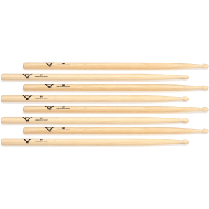 Vater Hickory Drumsticks 4-pack - 5B - Wood Tip