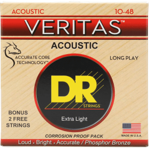 DR Strings VTA-10 Veritas Phosphor Bronze Acoustic Guitar Strings - .010-.048 Extra Light