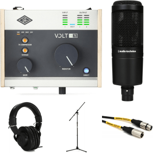 Universal Audio Volt 176 USB-C Audio Interface and Audio-Technica AT2020 Mic Bundle