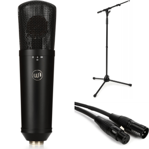 Warm Audio WA87 R2 Large-diaphragm Condenser Microphone Bundle with Stand and Cable - Black