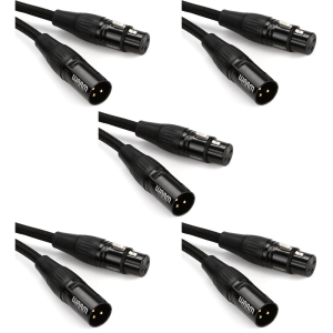 Warm Audio Premier Gold XLR Female to XLR Male Microphone Cable - 6 foot (5-pack)