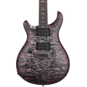 PRS Wood Library Custom 24 Left-handed Electric Guitar - Satin Charcoal Purple Burst