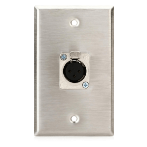 Pro Co WP1004 Single Gang Stainless Steel Wall Plate with 1 XLR Female Latching Wall Plate