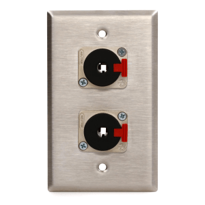 Pro Co WP1007 Single Gang Stainless Steel Wall Plate with 2 TRS Female Latching Connectors