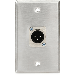 Pro Co WP1014 Single Gang Stainless Steel Wall Plate with 1 XLR Male Connector