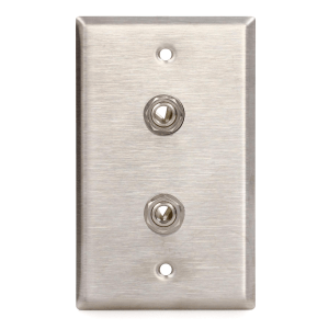 Pro Co WP1018 Single Gang Stainless Steel Wall Plate with 2 1/4-inch TRS Female Connectors