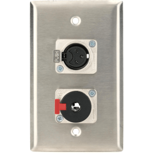 Pro Co WP1055 Single Gang (1) XLRF - (1) 1/4-inch TRSF Latching Wall Plate