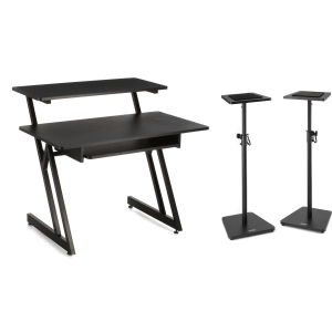On-Stage WS7500 Workstation Desk with Monitor Stands - Black