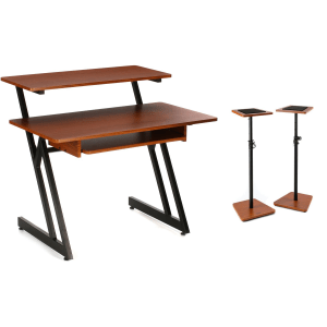 On-Stage WS7500 Workstation Desk with Monitor Stands - Rosewood