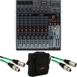 Behringer Xenyx X1622USB Mixer with USB and Effects Bag Bundle