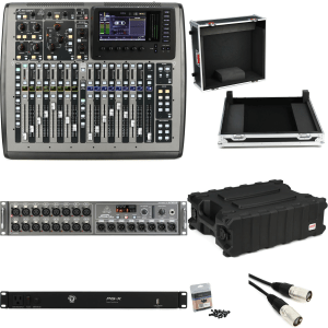 Behringer X32 Compact 40-channel Digital Mixer and S16 Digital Stage Box Case Bundle