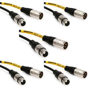 Pro Co EXM-1.5 Excellines XLR Female to XLR Male Patch Cable - 1.5 foot (5-Pack)