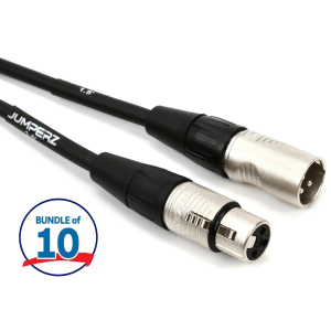 JUMPERZ JBM Blue Line Microphone Cable - 1.5 foot (10-pack)