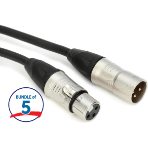 Gator Cableworks Backline Series Microphone Cable (5 Pack) - 10 foot