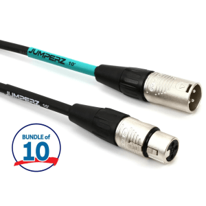 JUMPERZ JBM Blue Line Microphone Cable - 10 foot (10-pack)