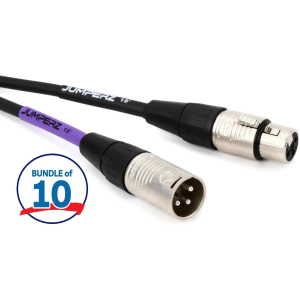 JUMPERZ JBM Blue Line Microphone Cable - 15 foot (10-pack)