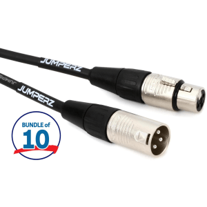 JUMPERZ JBM Blue Line Microphone Cable - 1 foot (10-pack)