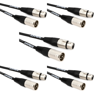 JUMPERZ JBM Blue Line Microphone Cable - 1 foot (5-pack)