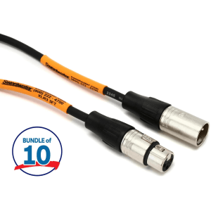 Pro Co EXM-3 Excellines XLR Female to XLR Male Patch Cable - 3 foot (10-Pack)
