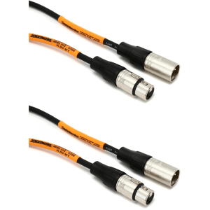 Pro Co EXM-3 Excellines XLR Female to XLR Male Patch Cable - 3 foot (2-Pack)