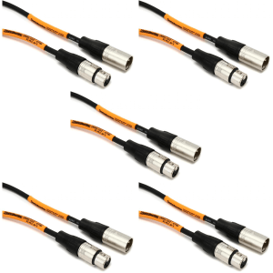 Pro Co EXM-3 Excellines XLR Female to XLR Male Patch Cable - 3 foot (5-Pack)