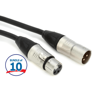Gator Cableworks Backline Series Microphone Cable (10 Pack) - 3 foot