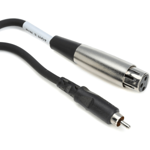Hosa XRF-102 RCA to XLR Female Unbalanced Interconnect Cable - 2 foot