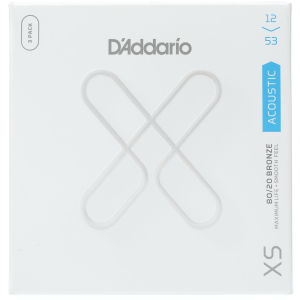 D'Addario XSABR1253 XS 80/20 Bronze Acoustic Guitar Strings - .012-.053, Light (3-pack)