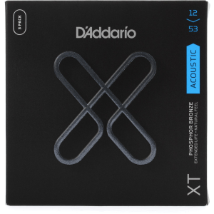 D'Addario XTAPB1253 XT Phosphor Bronze Coated Acoustic Guitar Strings - .012-.053 Light (3-pack)