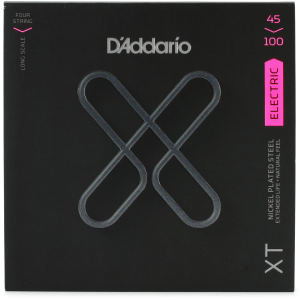 D'Addario XTB45100 XT Nickel Plated Steel Bass Guitar Strings - .045-.100 Regular Light Long Scale 4-string
