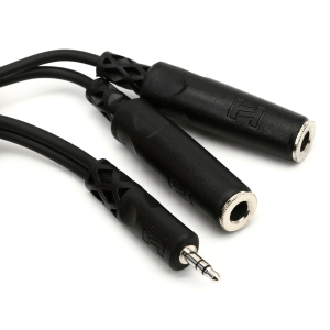 Hosa YMP-233 Y Cable - 3.5mm TRS Male to Dual 1/4 inch TRS Female