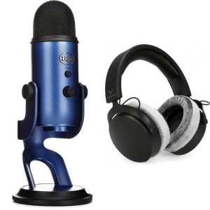 Blue Microphones Yeti Multi-pattern USB Condenser Microphone Podcast Bundle - Midnight Blue