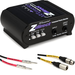 ART Zdirect 1-channel Passive Instrument Direct Box Cable Bundle