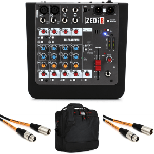 Allen & Heath ZEDi-8 8-channel Mixer with USB Audio Interface Gig Bag Bundle